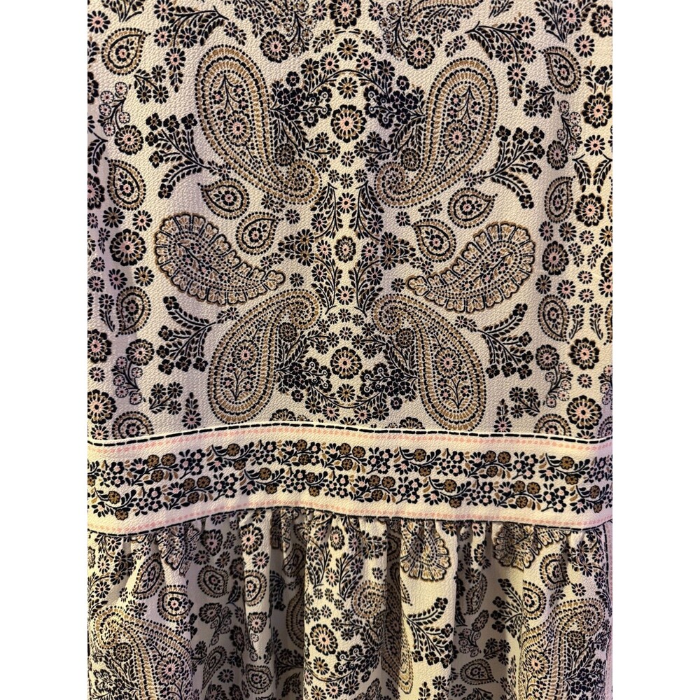 NWT Nautica Jeans Ivory Tan Paisley Dress Sz 10 Sleeveless Feminine Casual - Picture 10 of 12